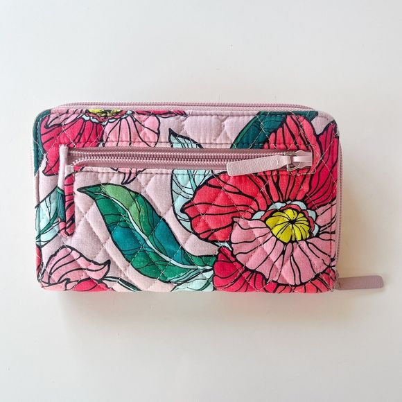 Vera Bradley Turnlock Wallet and Coin Purse Pink and Green Vintage Floral Print - Picture 9 of 9
